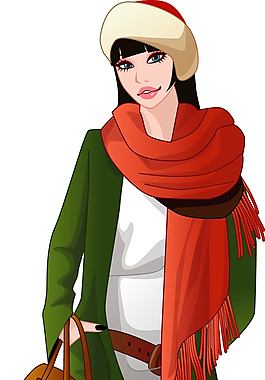 冬天女性矢量