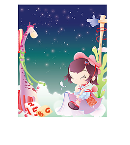打秋千的小女孩