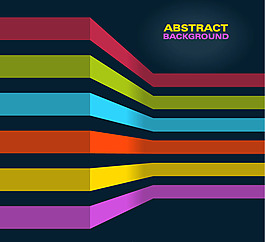 3D彩色絲帶背景矢量素材