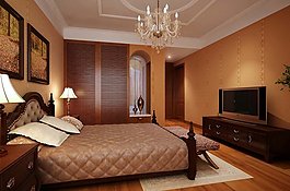 歐式豪華臥室3d模型素材