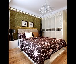 豪華歐式臥室3d模型素材