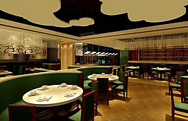 時(shí)尚典雅大型餐廳裝飾設(shè)計(jì)3D模型素材