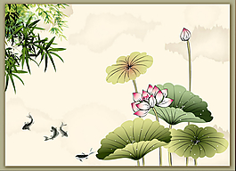 荷花裝飾畫設計