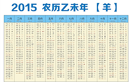 2015年羊年日歷