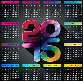 2015年歷模板素材