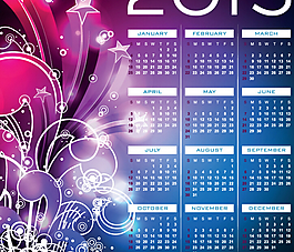 2015炫酷年歷模板