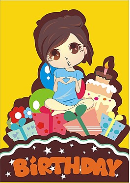校园生活CG插画——生日快乐