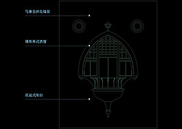 大门雕塑cad图块素材