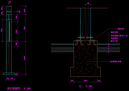 报栏侧面图cad图纸
