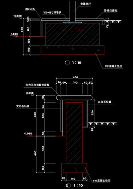 花池立面cad素材