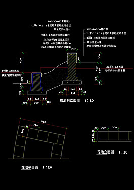 花池立面cad結(jié)構(gòu)圖稿