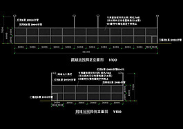 网球场入口立面cad图纸
