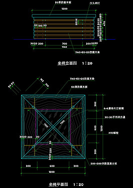 坐椅平面圖素材cad圖紙