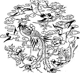 鳳凰 鳥(niǎo) 飛鳥(niǎo) 矢量線