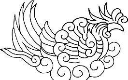 鳳凰 鳥 飛鳥 矢量線