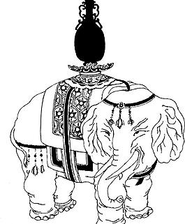大象 民族服飾 矢量線