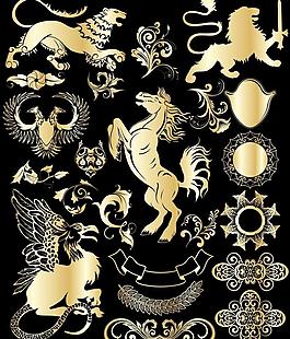 黃金紋章標簽和裝飾品