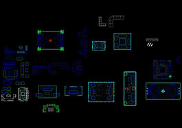 沙发组cad图块
