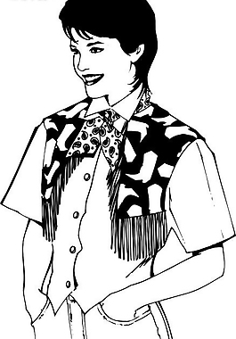 女性夏季黑白服装设计展示