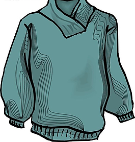 綠色調緊袖口服飾設計