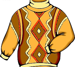 黄色调几何图案高领服饰设计
