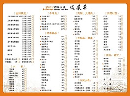 火鍋點菜單