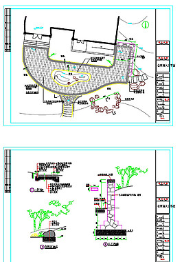 园林会所南入口cad图纸