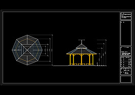景觀亭cad建筑圖紙