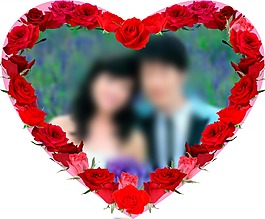 心形玫瑰花邊相框