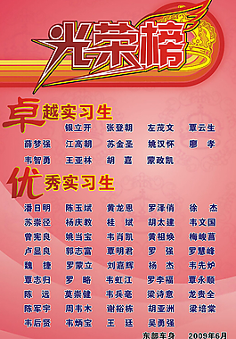 光榮榜CDR源文件