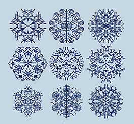 深藍(lán)色雪花設(shè)計(jì)