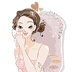在化妝的可愛女生