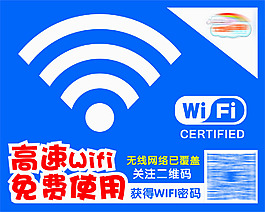 免费wifi提示牌