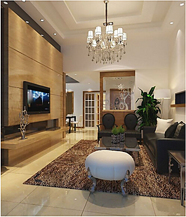 現代客廳整體模型