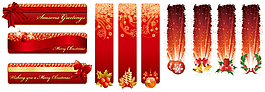圣誕節(jié)紅色背景標(biāo)簽矢量素材