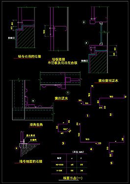 墻面節(jié)點(diǎn)cad圖紙