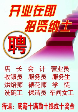 蛋糕店招聘海报高清psd素材