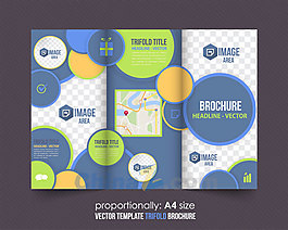 商務(wù)折頁畫冊矢量模板