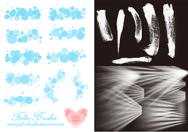 泡泡燈光毛筆筆畫素材