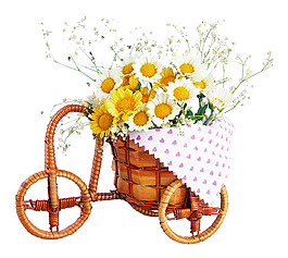 裝著鮮花的小車(chē)
