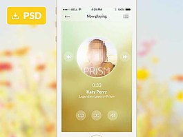IOS7風(fēng)格的音樂GUI界面PSD