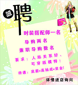 服裝店招聘海報