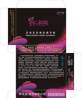 安全套矢量图包装盒