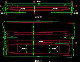 聯箱梁一般構造cad圖素材