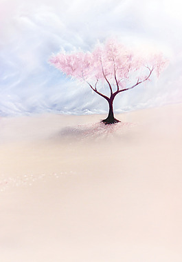 粉花樹背景