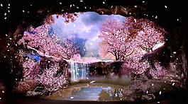 夢幻舞臺LED背景桃花源視頻