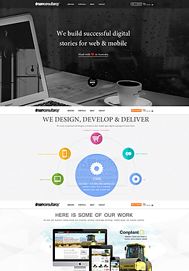 簡潔大氣網站模板PSD分層素材