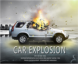 汽車爆炸矢量圖