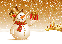 可愛(ài)精美雪人圣誕節(jié)元素矢量素材