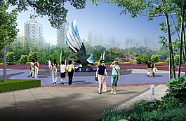 廣場景觀效果圖 psd下載